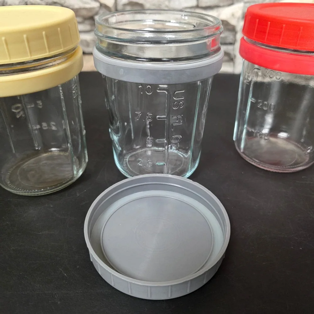 5 Pack 10oz Glass Overnight Oats Jars w/ Colored Lids‎ - No Spoons